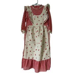 Vintage Sears Strawberry Apron Dress Size 10